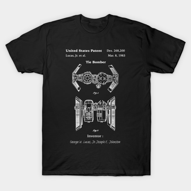 Tie Bomber Patent - Tie Bomber blueprint T-Shirt by Anodyle